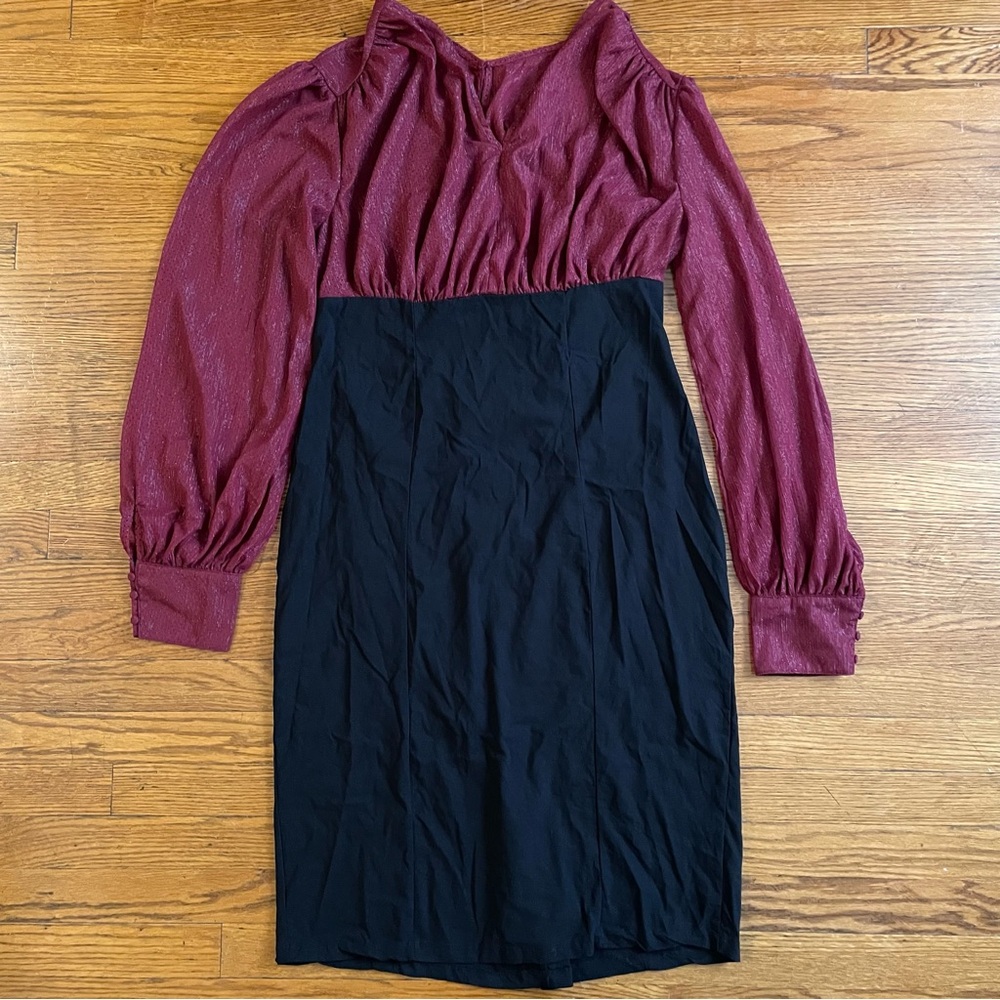 Unique Vintage Burgundy and Black Dress